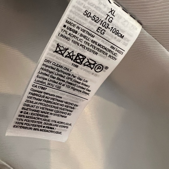 Banana Republic, faux fur lined vest, XL, Winter White with silver essence - Picture 7 of 8